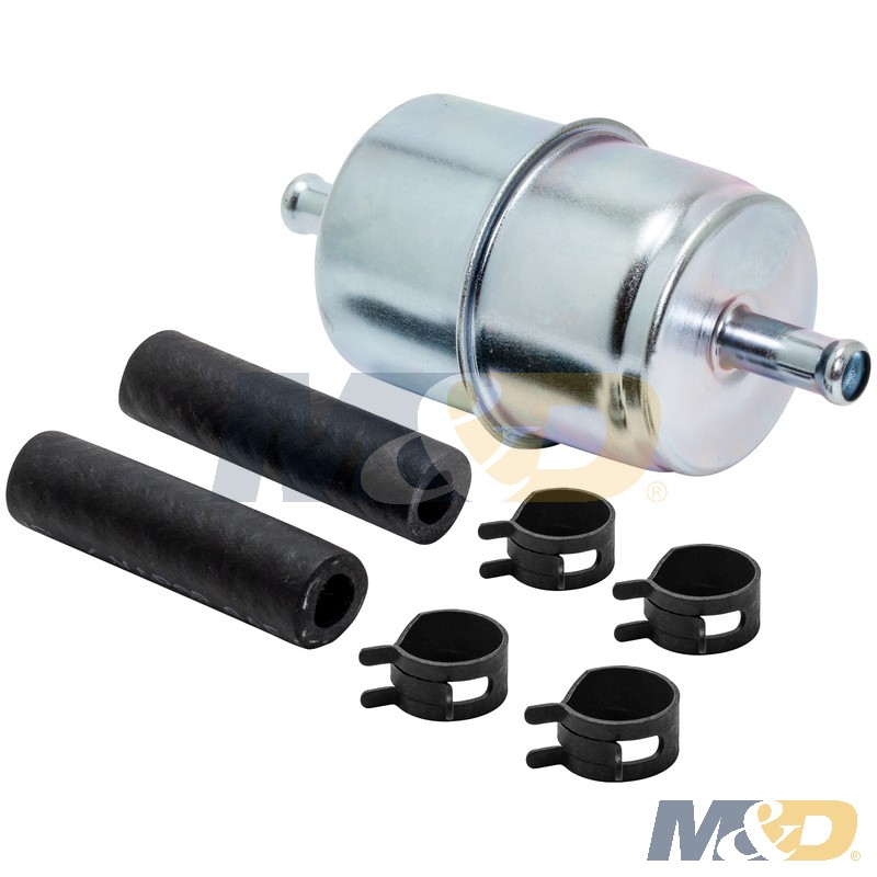 In-Line Fuel Filter with Clamps & Hoses