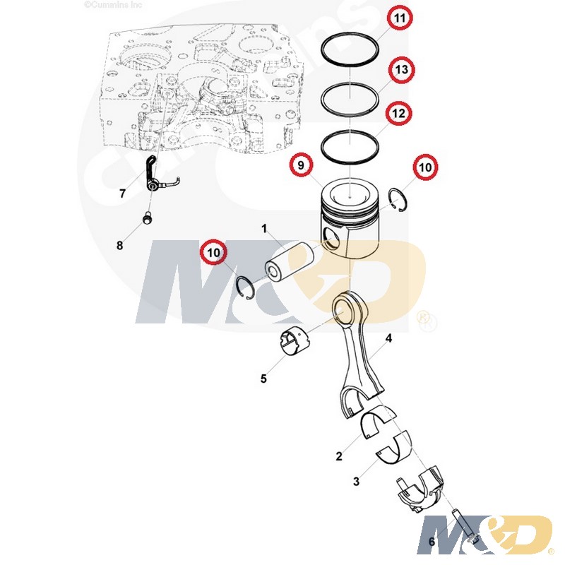 2007 - 2010 6.7L Dodge 0.50 mm. Piston Kit